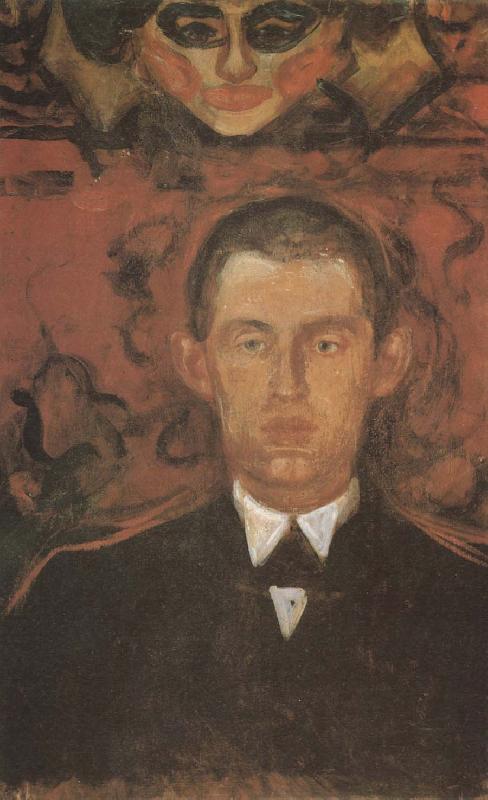 Edvard Munch Self-Portrait under the mask